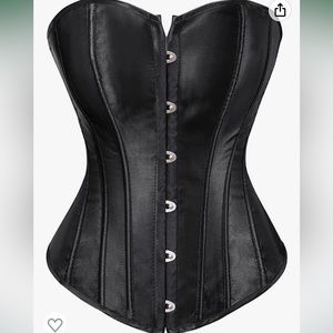 Corset Top Sexy Lingerie Sets Black Satin Waist Cincher